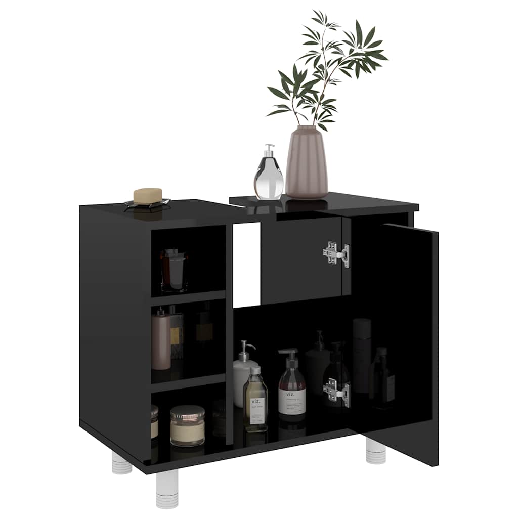 8720286133859_g_en_hd_2 vidaXL Bathroom Cabinet High Gloss Black 60x32x53.5 cm Engineered Wood - Image 4