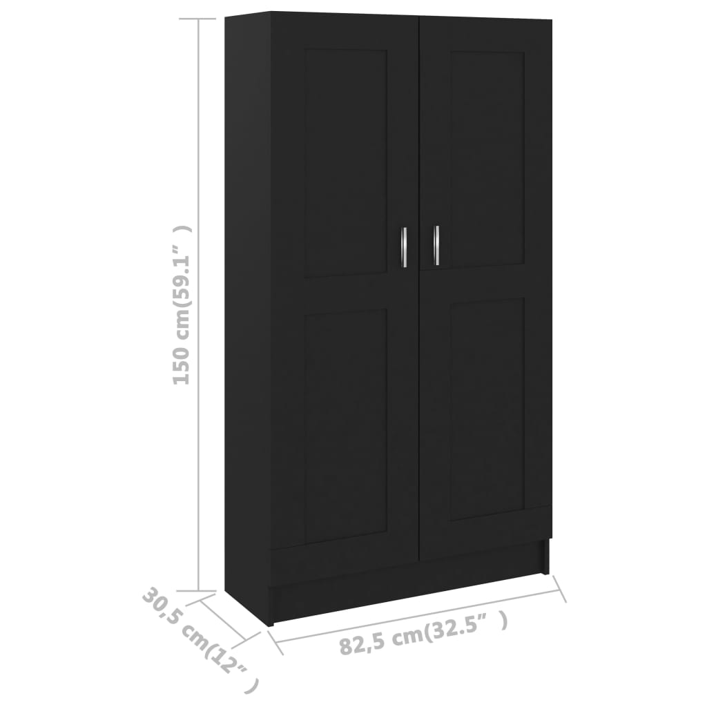 8720286134061_g_en_hd_6 vidaXL Book Cabinet Black 82.5x30.5x150 cm Engineered Wood - Image 9