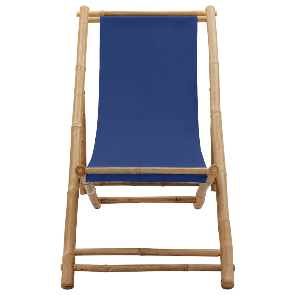 8720286135280_g_en_hd_1 vidaXL Deck Chair Bamboo and Canvas Navy Blue - Image 2
