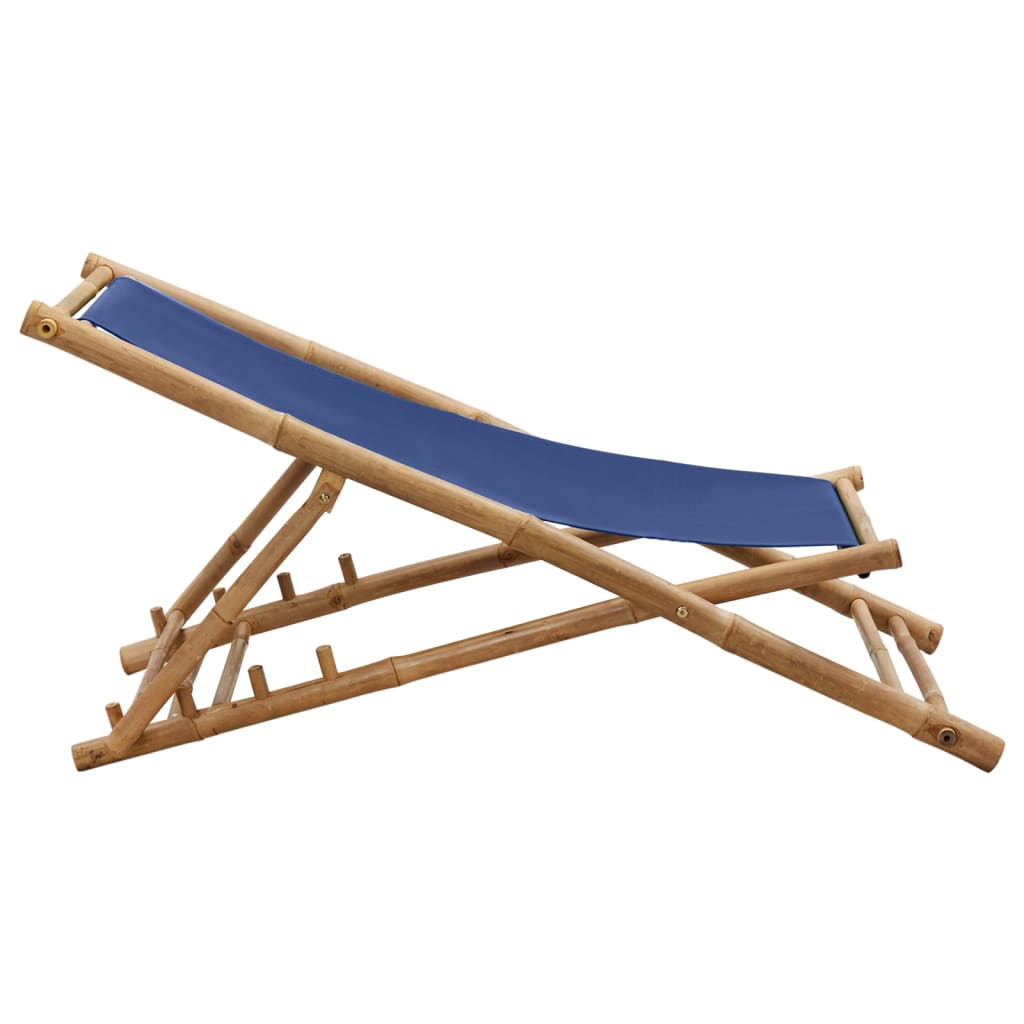 8720286135280_g_en_hd_4 vidaXL Deck Chair Bamboo and Canvas Navy Blue - Image 5