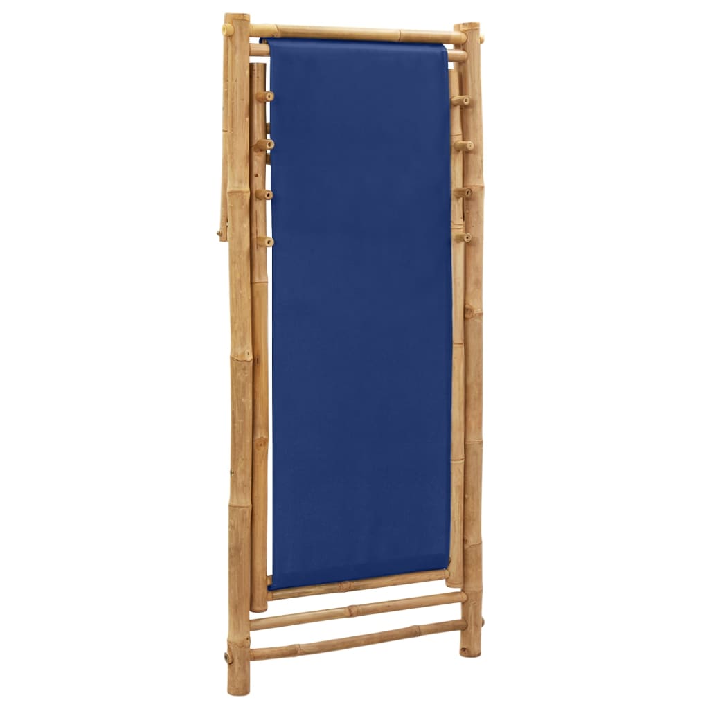8720286135280_g_en_hd_5 vidaXL Deck Chair Bamboo and Canvas Navy Blue - Image 6