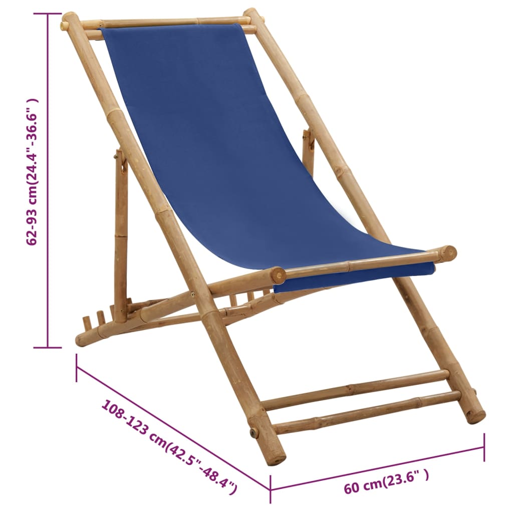 8720286135280_g_en_hd_7 vidaXL Deck Chair Bamboo and Canvas Navy Blue - Image 8