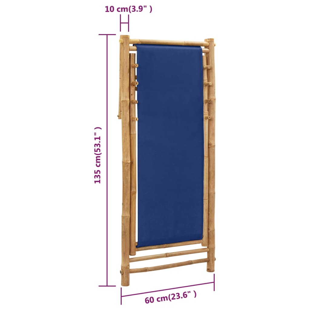 8720286135280_g_en_hd_8 vidaXL Deck Chair Bamboo and Canvas Navy Blue - Image 9