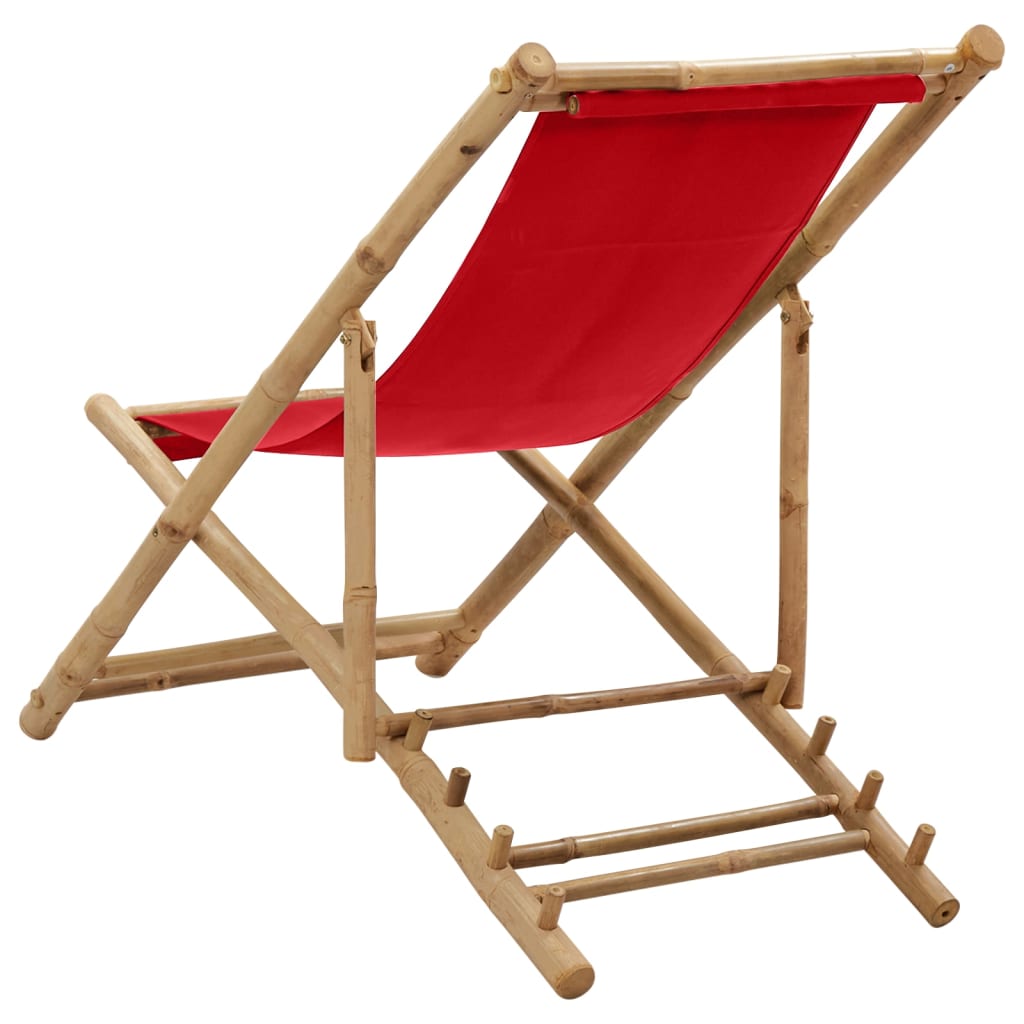 8720286135297_g_en_hd_3 vidaXL Deck Chair Bamboo and Canvas Red - Image 4
