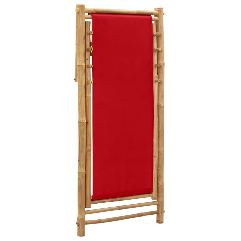 8720286135297_g_en_hd_5 vidaXL Deck Chair Bamboo and Canvas Red - Image 6