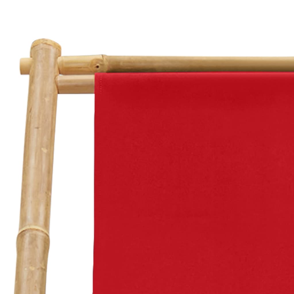 8720286135297_g_en_hd_6 vidaXL Deck Chair Bamboo and Canvas Red - Image 7