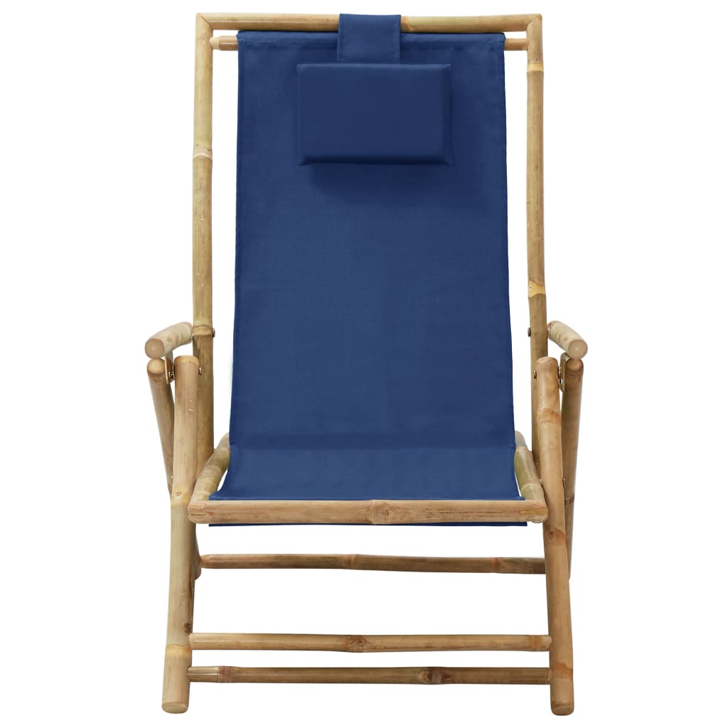 8720286135341_g_en_hd_1 vidaXL Reclining Relaxing Chair Navy Blue Bamboo and Fabric - Image 2
