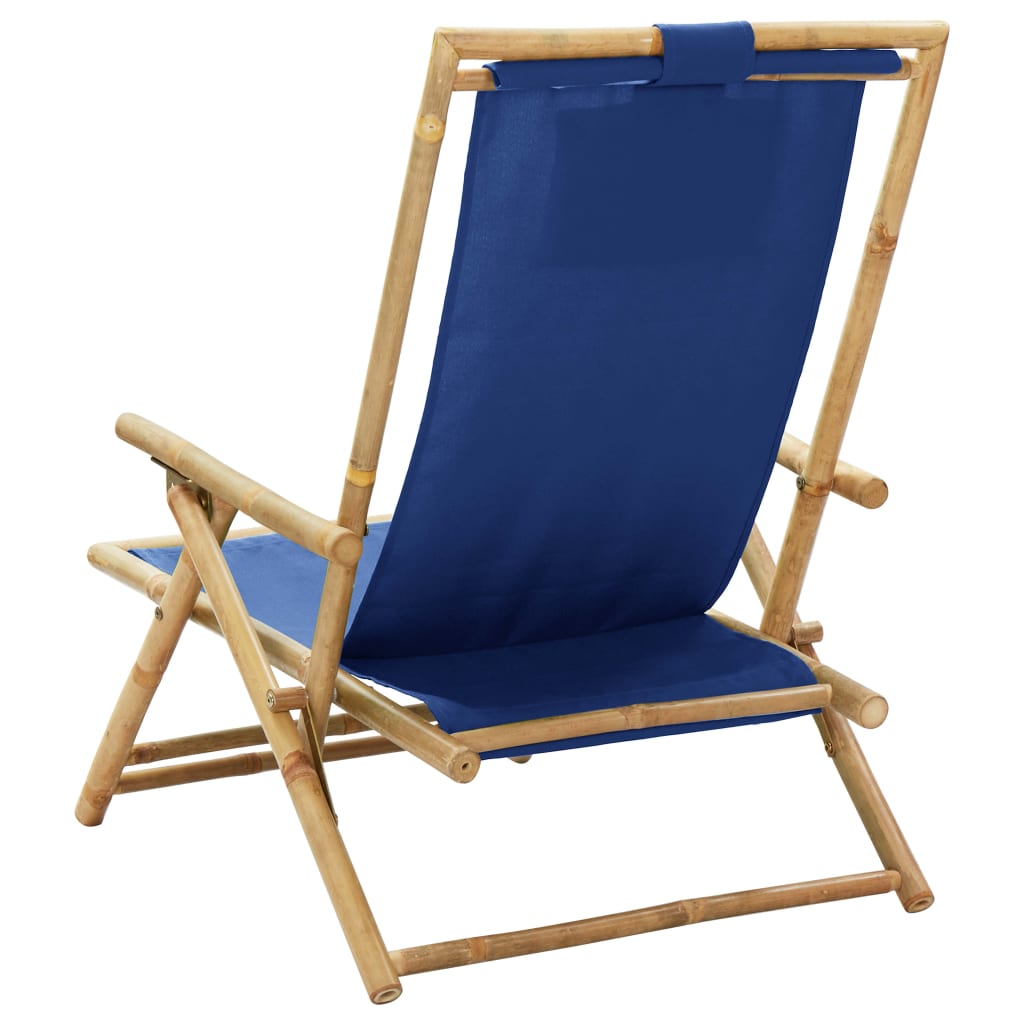 8720286135341_g_en_hd_4 vidaXL Reclining Relaxing Chair Navy Blue Bamboo and Fabric - Image 5