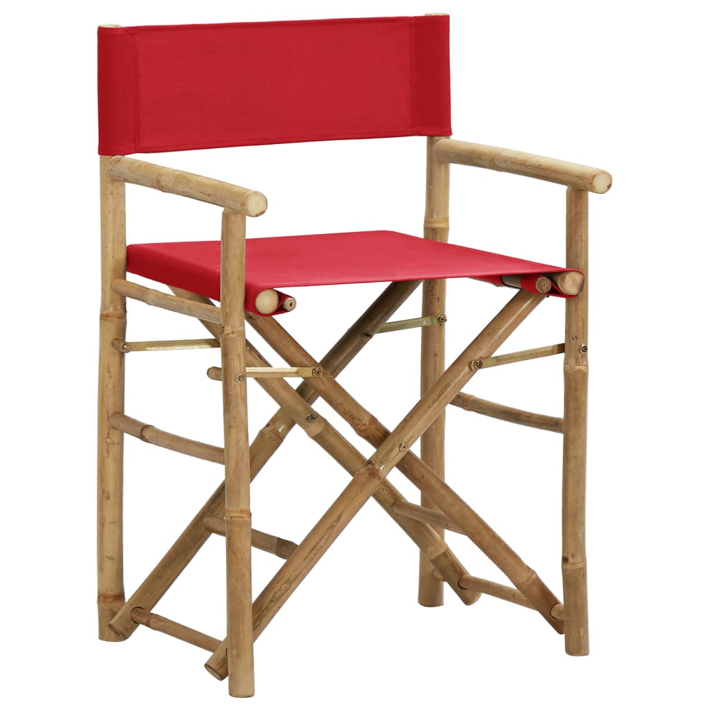 8720286135402_g_en_hd_1 vidaXL Folding Director's Chairs 2 pcs Red Bamboo and Fabric - Image 2