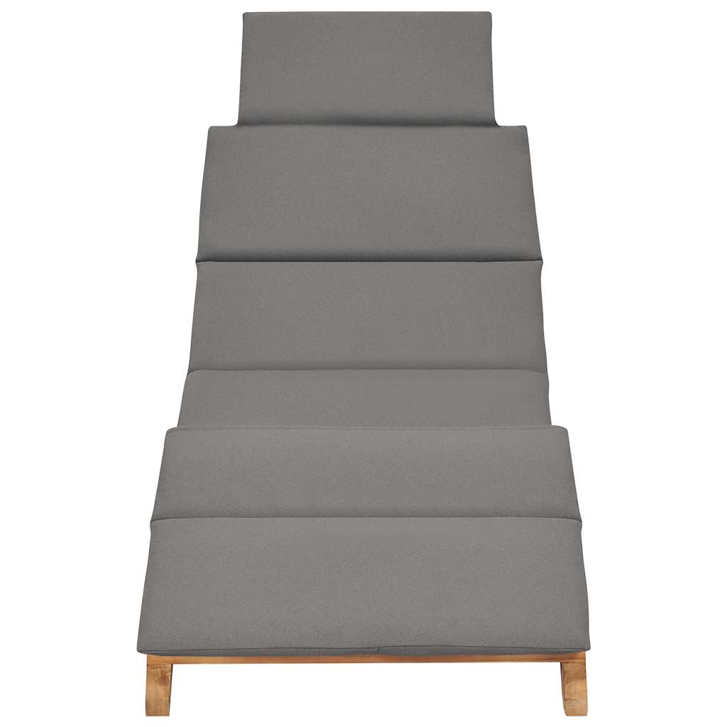 8720286137246_g_en_hd_1 vidaXL Folding Sun Lounger with Dark Grey Cushion Solid Teak Wood - Image 2