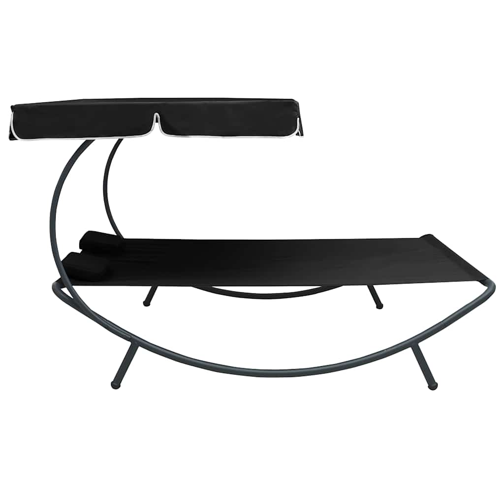 8720286137482_g_en_hd_2 vidaXL Outdoor Lounge Bed with Canopy and Pillows Black - Image 3