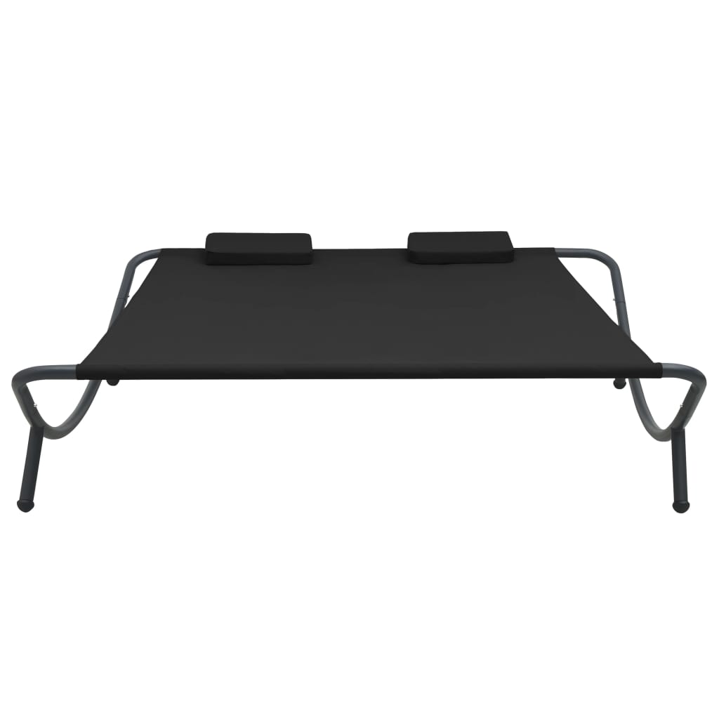 8720286137567_g_en_hd_1 vidaXL Outdoor Lounge Bed Fabric Black - Image 2
