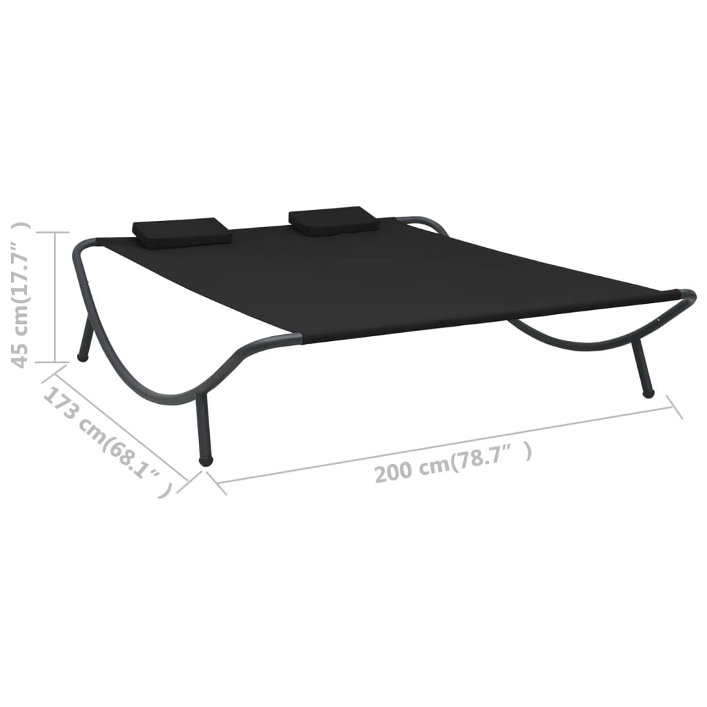 8720286137567_g_en_hd_6 vidaXL Outdoor Lounge Bed Fabric Black - Image 7