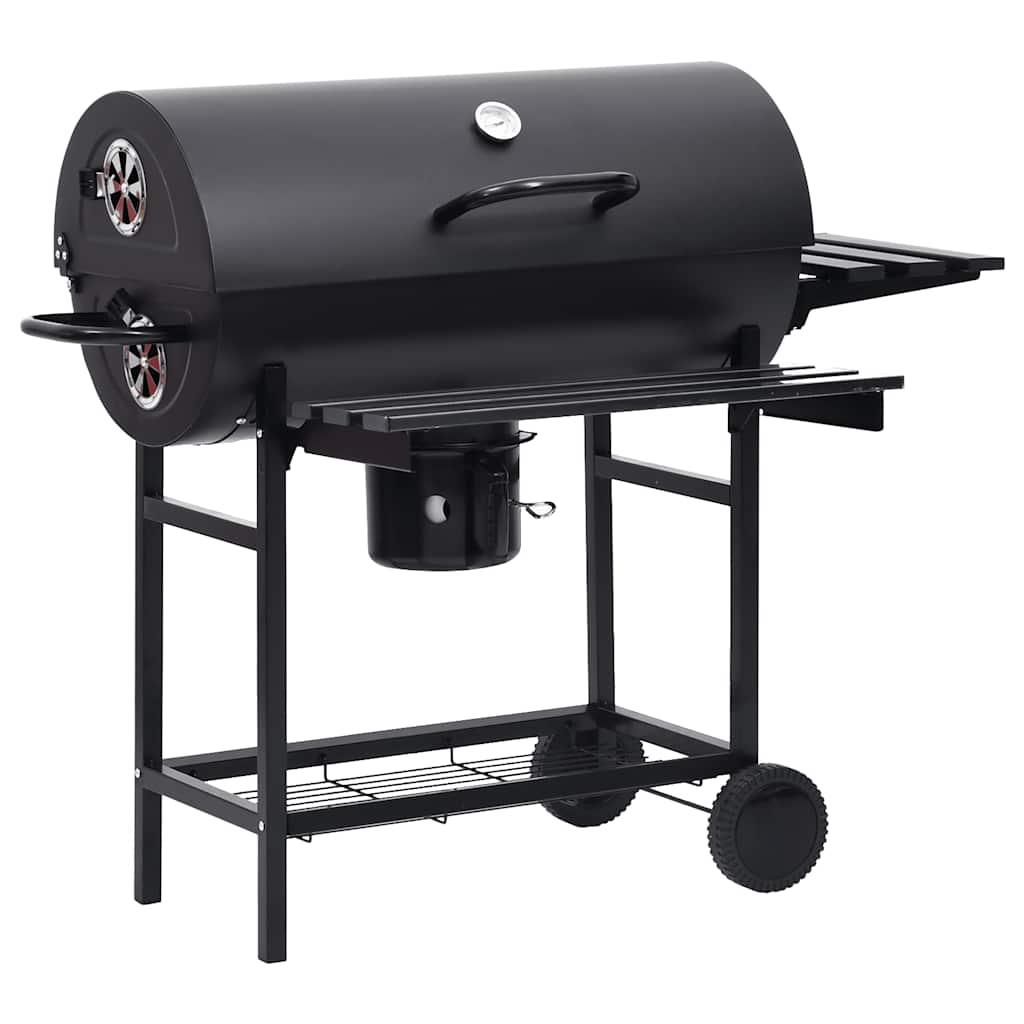 8720286139639_g_en_hd_1 vidaXL Barrel Grill with Wheels and Shelves Black Steel 115x85x95 cm - Image 2