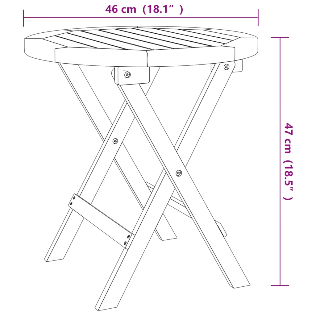 8720286142547_g_en_hd_4 vidaXL Folding Garden Table White Ø 46 cm Solid Wood Acacia - Image 6
