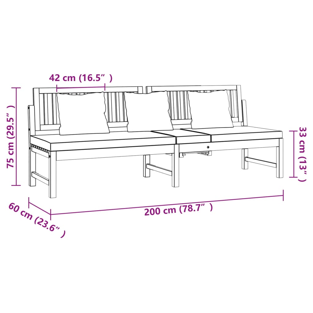 8720286142820_g_en_hd_6 vidaXL Day Bed with Grey Cushion 200x60x75 cm Solid Wood Acacia - Image 8