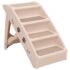 vidaXL Folding Dog Stairs Cream 62x40x49.5 cm - Image 2