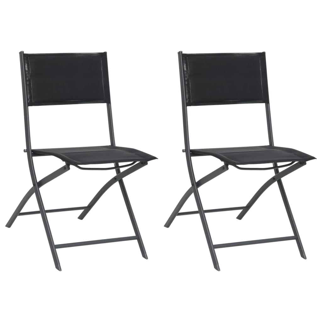 vidaXL Folding Outdoor Chairs 2 pcs Steel and Textilene