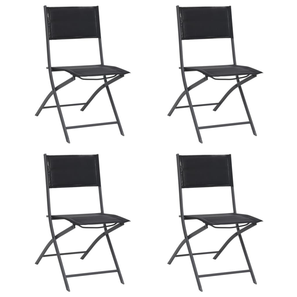 vidaXL Folding Outdoor Chairs 4 pcs Steel and Textilene