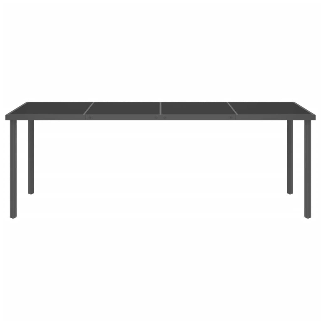 8720286146286_g_en_hd_1 vidaXL Outdoor Dining Table Anthracite 220x90x75 cm Steel and Glass - Image 2