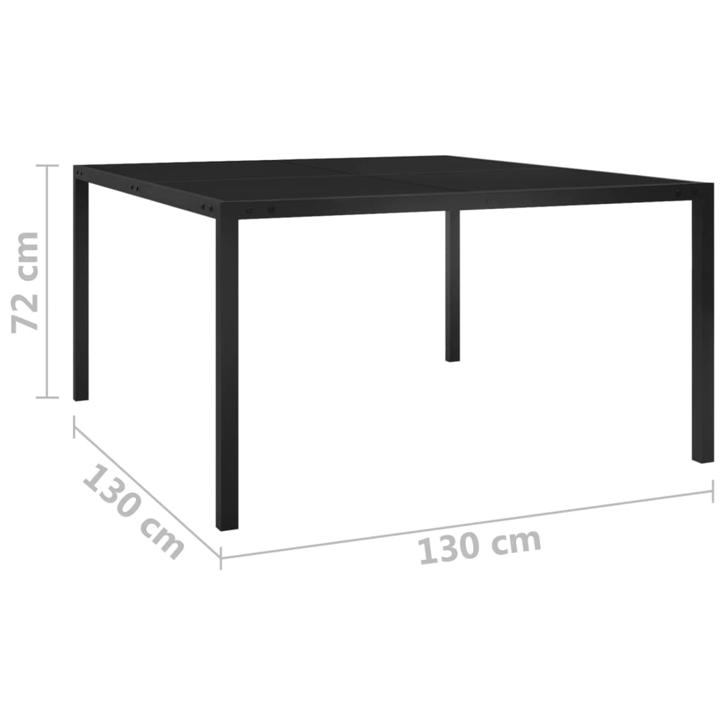 8720286146378_g_en_hd_5 vidaXL Garden Table 130x130x72 cm Black Steel and Glass - Image 6
