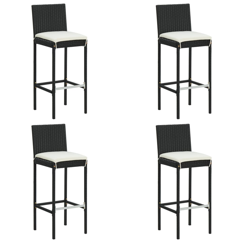 8720286146408_a_en_hd_1 vidaXL Garden Bar Stools with Cushions 4 pcs Black Poly Rattan - Image 1