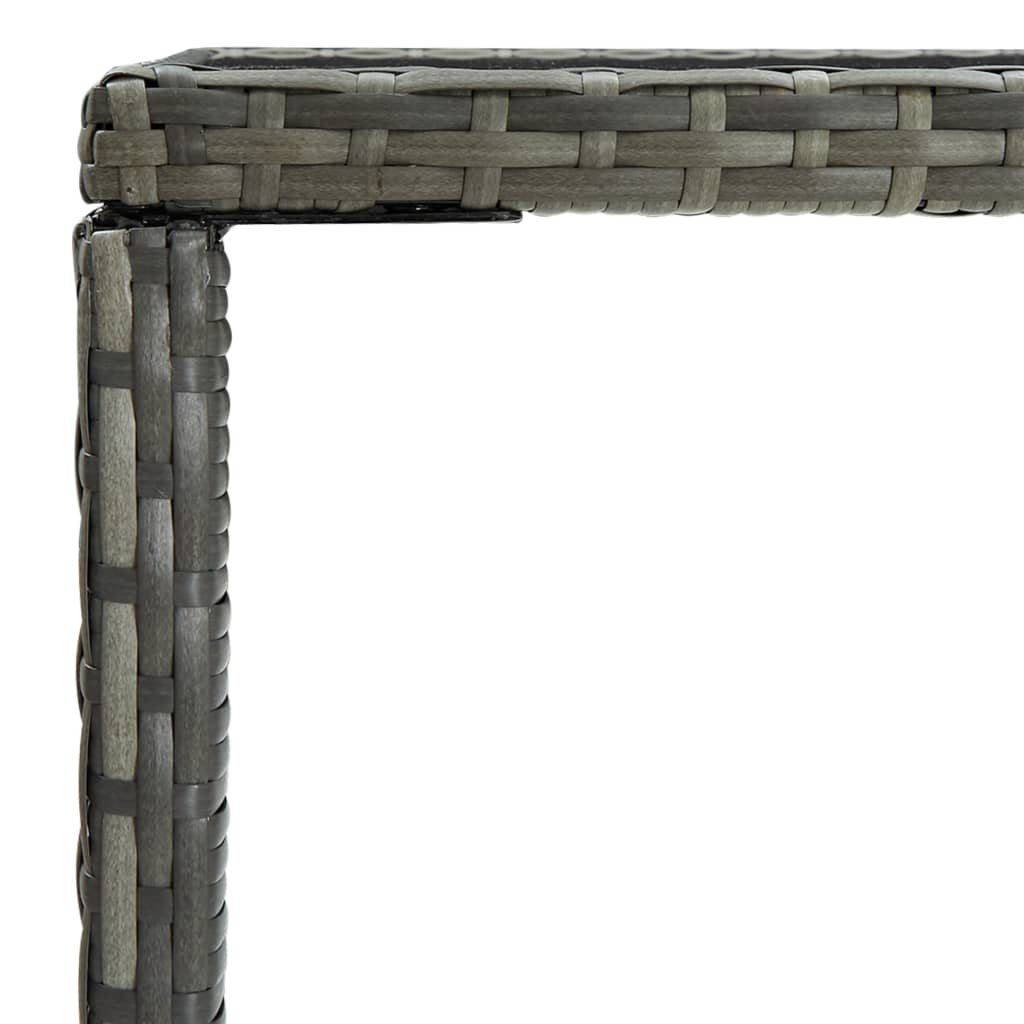 8720286146620_g_en_hd_3 vidaXL Garden Bar Table Grey 70x70x110 cm Poly Rattan and Glass - Image 4