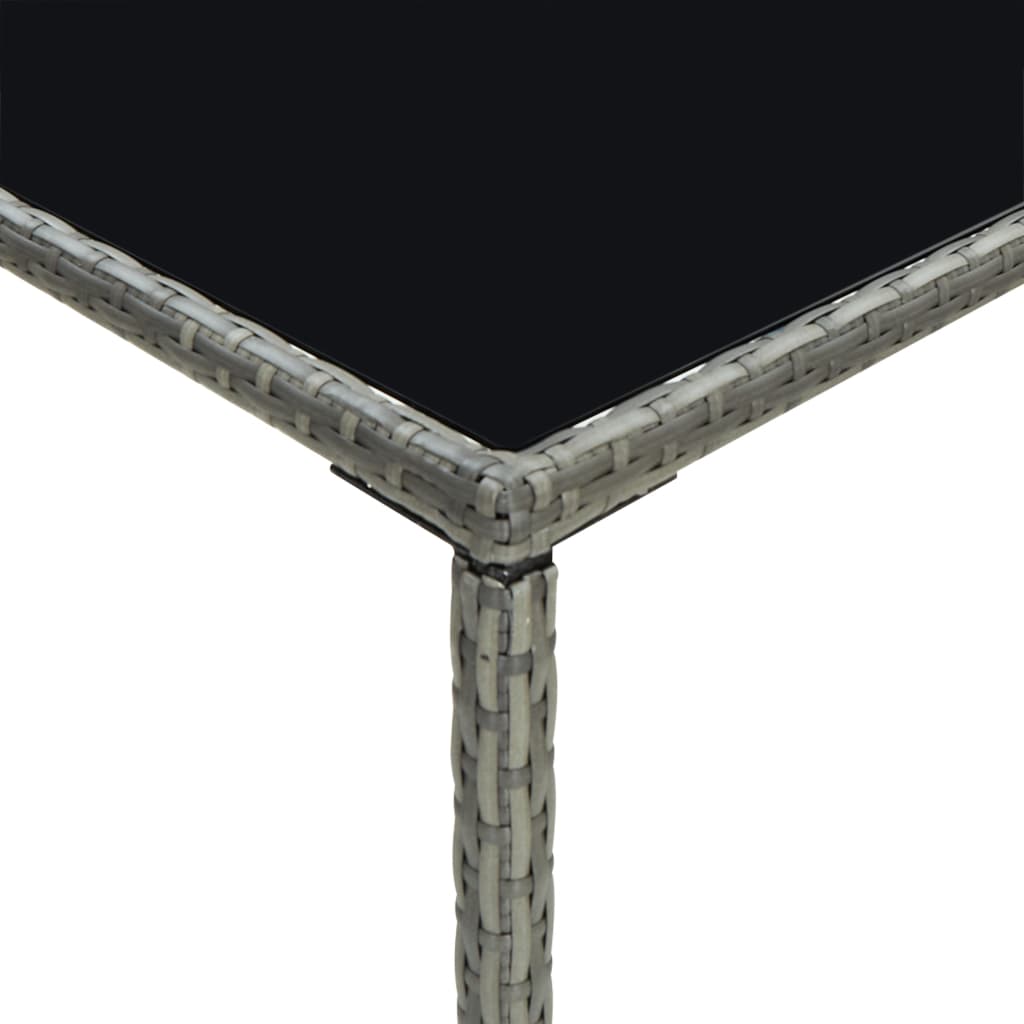 8720286146620_g_en_hd_4 vidaXL Garden Bar Table Grey 70x70x110 cm Poly Rattan and Glass - Image 5