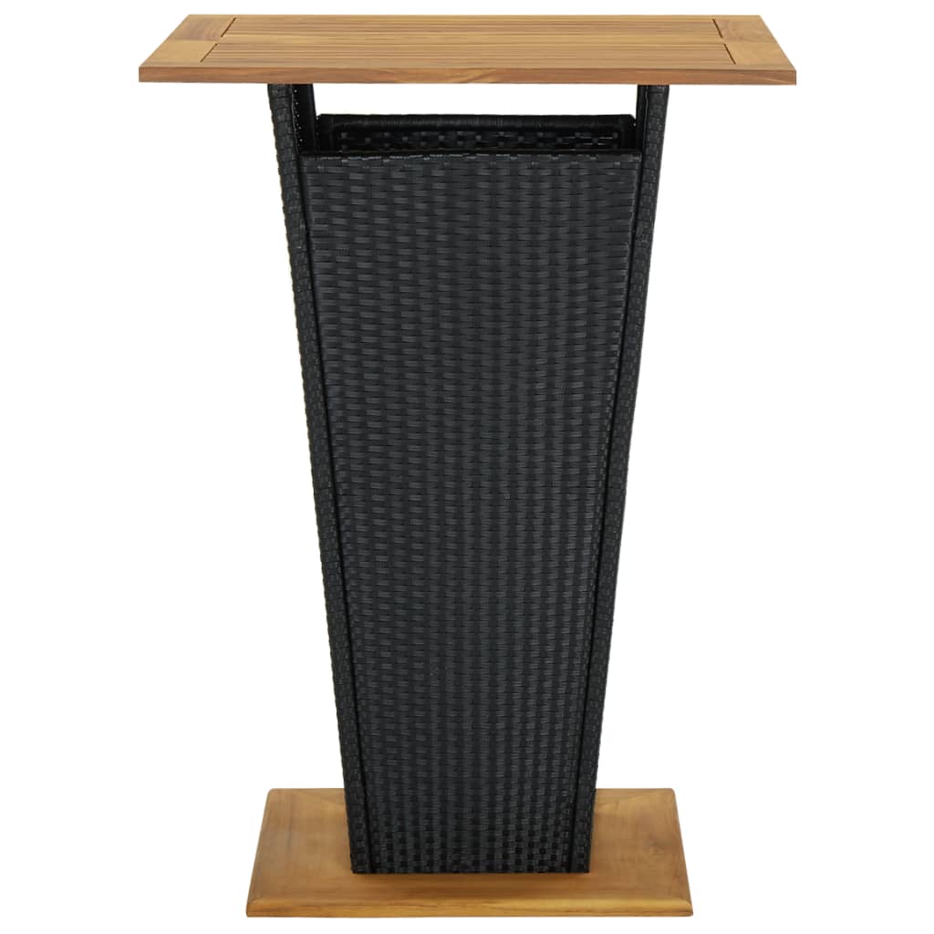 8720286146682_g_en_hd_1 vidaXL Bar Table Black 80x80x110 cm Poly Rattan and Solid Acacia Wood - Image 2