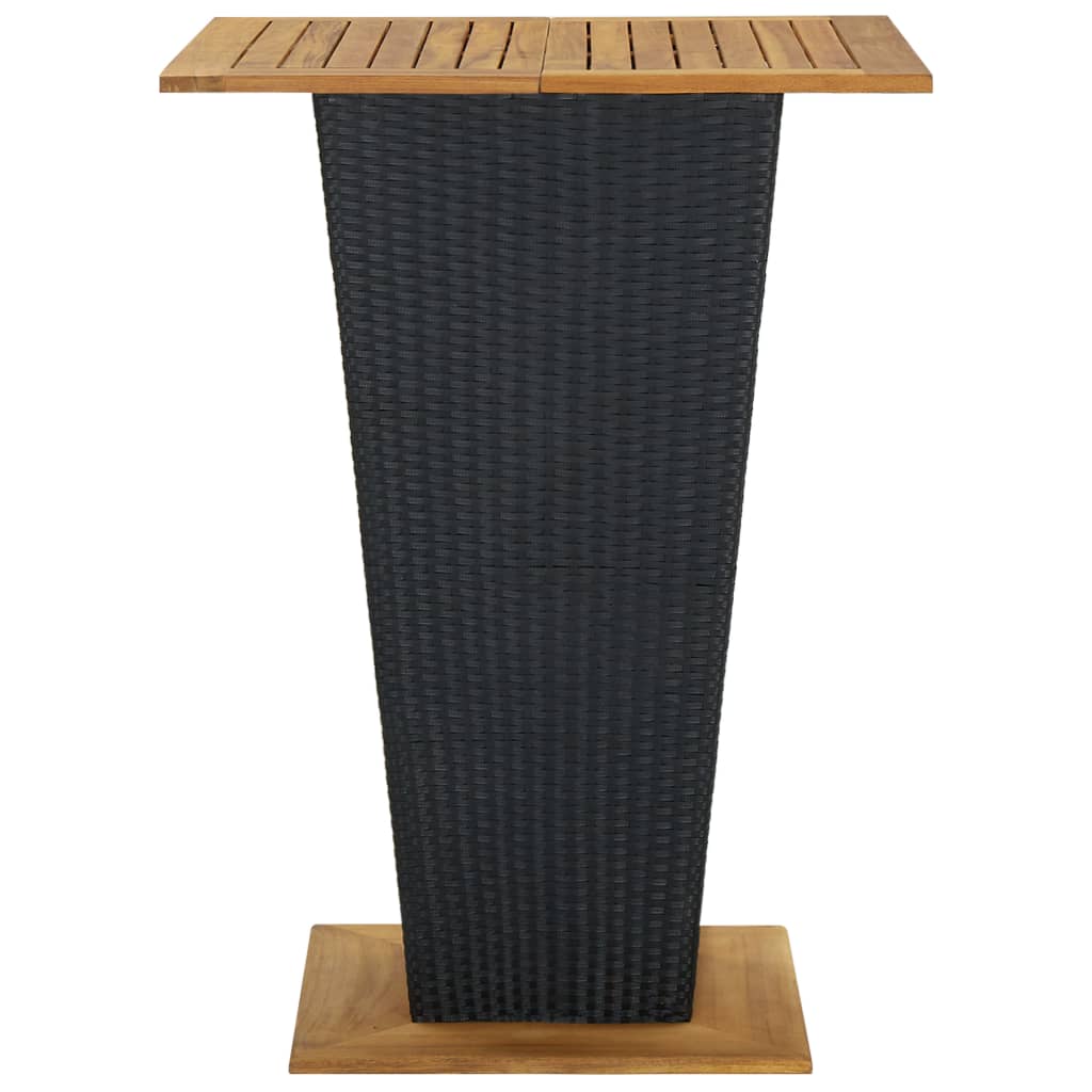 8720286146682_g_en_hd_2 vidaXL Bar Table Black 80x80x110 cm Poly Rattan and Solid Acacia Wood - Image 4