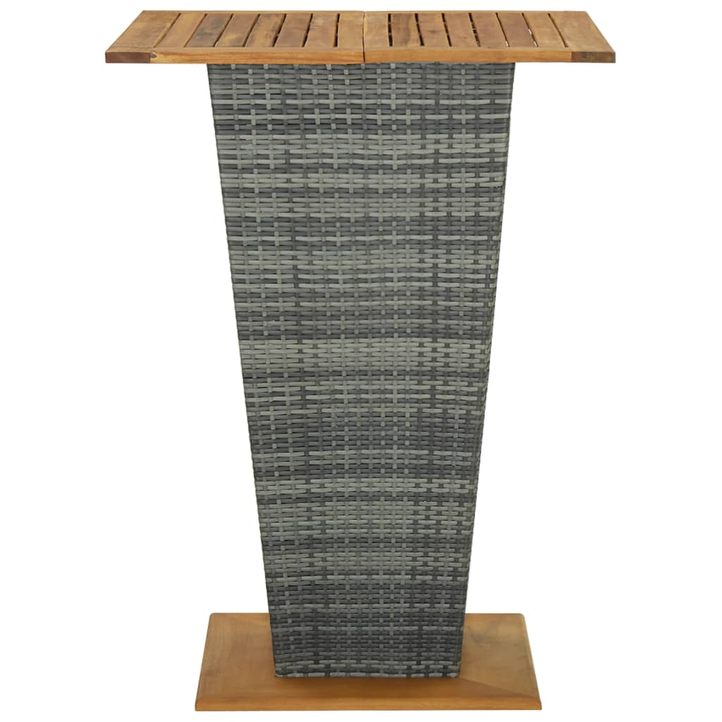 8720286146699_g_en_hd_2 vidaXL Bar Table Grey 80x80x110 cm Poly Rattan and Solid Acacia Wood - Image 3