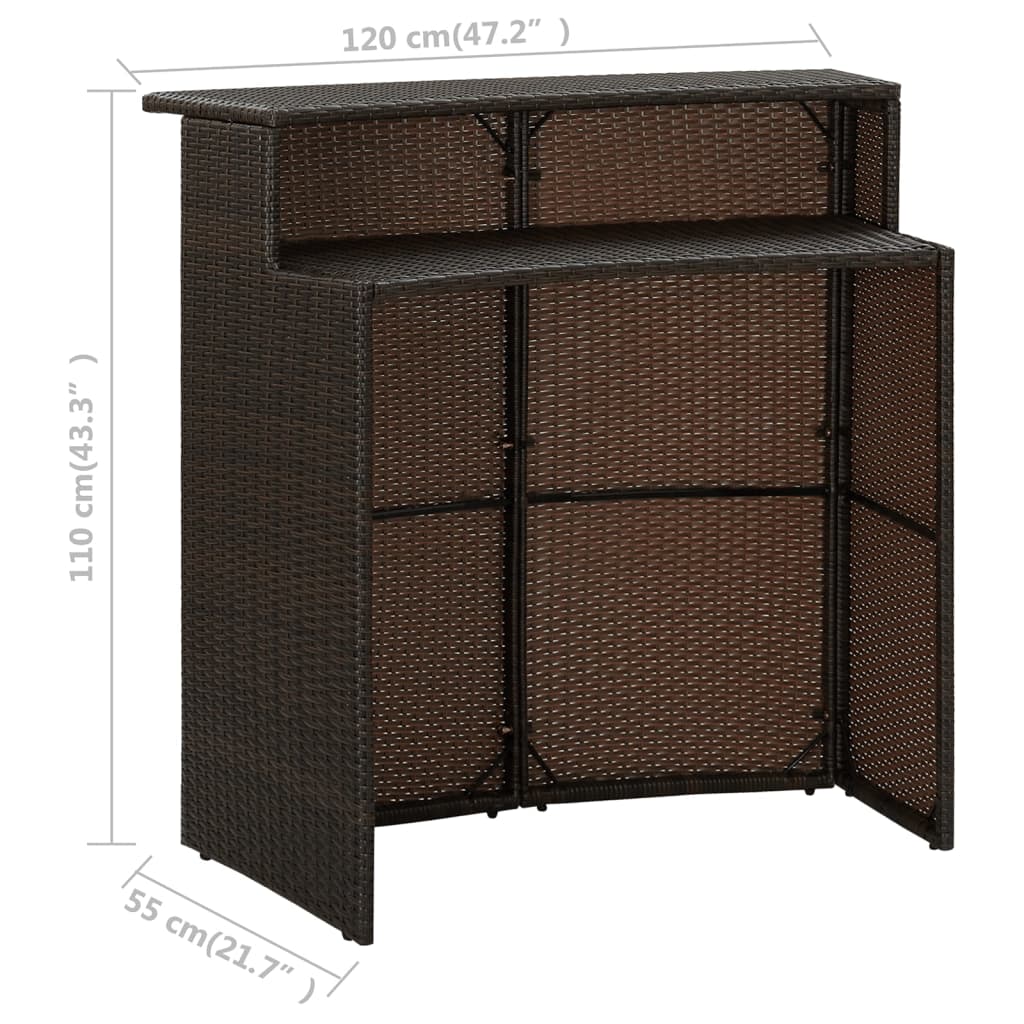 8720286146705_g_en_hd_7 vidaXL Garden Bar Table Brown 120x55x110 cm Poly Rattan - Image 8