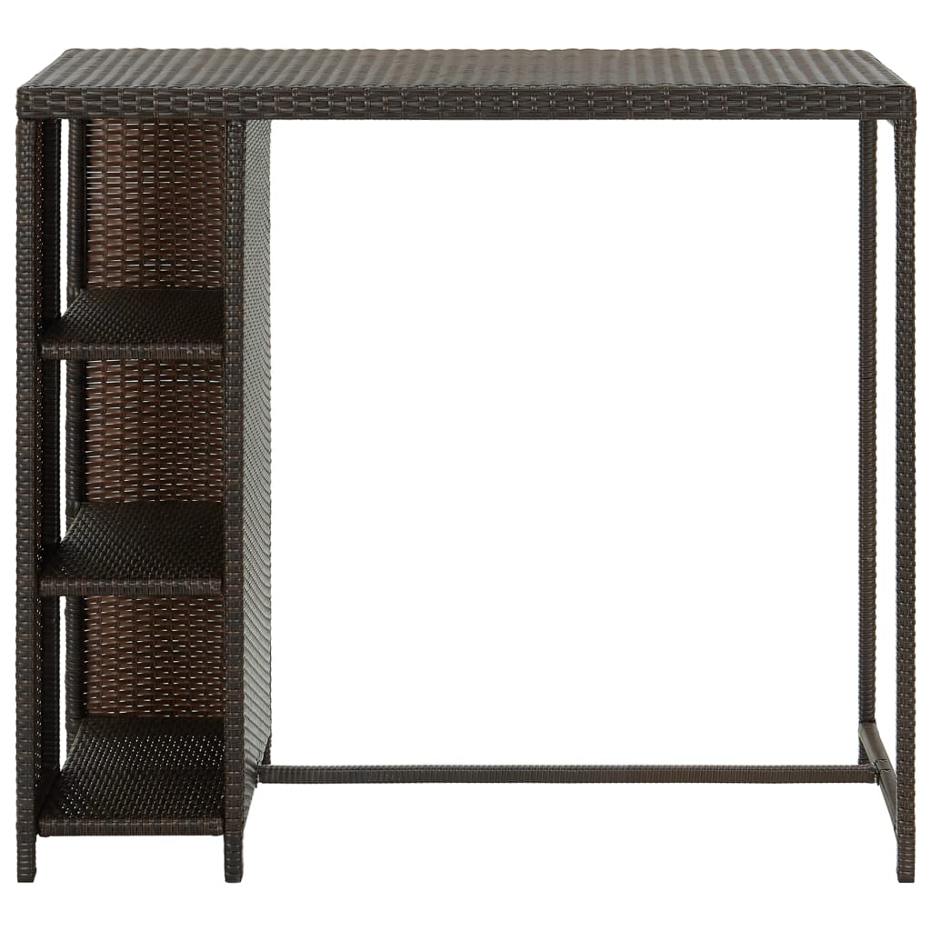 8720286146781_g_en_hd_1 vidaXL Bar Table with Storage Rack Brown 120x60x110 cm Poly Rattan - Image 2