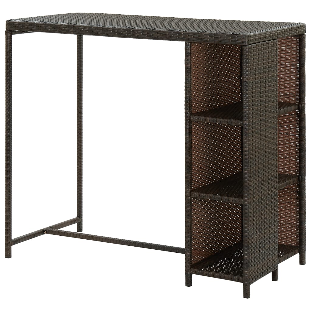 8720286146781_g_en_hd_3 vidaXL Bar Table with Storage Rack Brown 120x60x110 cm Poly Rattan - Image 4