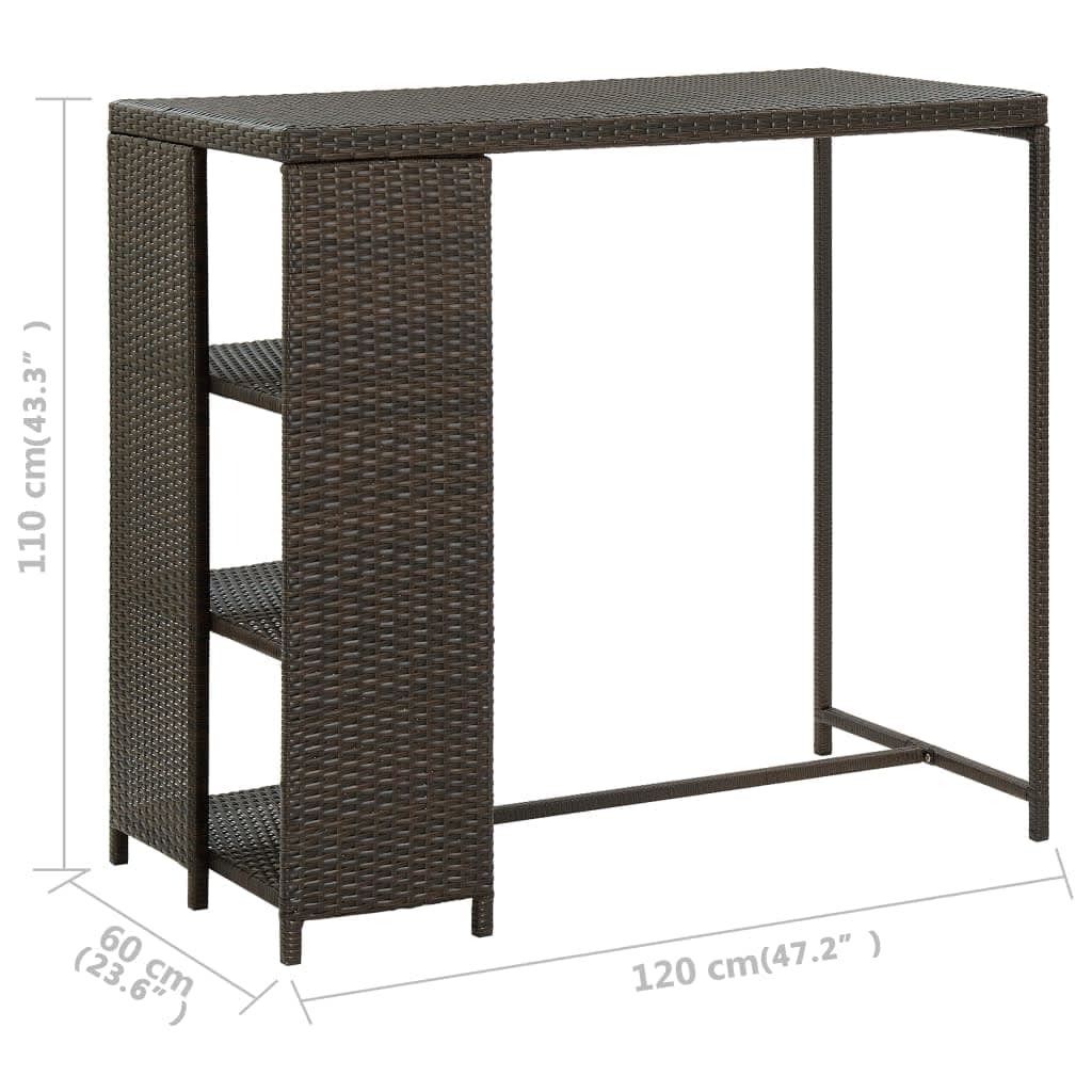 8720286146781_g_en_hd_6 vidaXL Bar Table with Storage Rack Brown 120x60x110 cm Poly Rattan - Image 7
