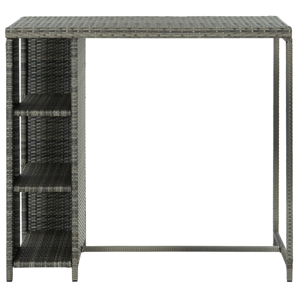 8720286146804_g_en_hd_1 vidaXL Bar Table with Storage Rack Grey 120x60x110 cm Poly Rattan - Image 2