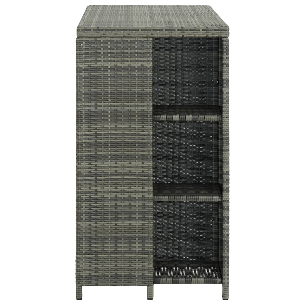 8720286146804_g_en_hd_2 vidaXL Bar Table with Storage Rack Grey 120x60x110 cm Poly Rattan - Image 3