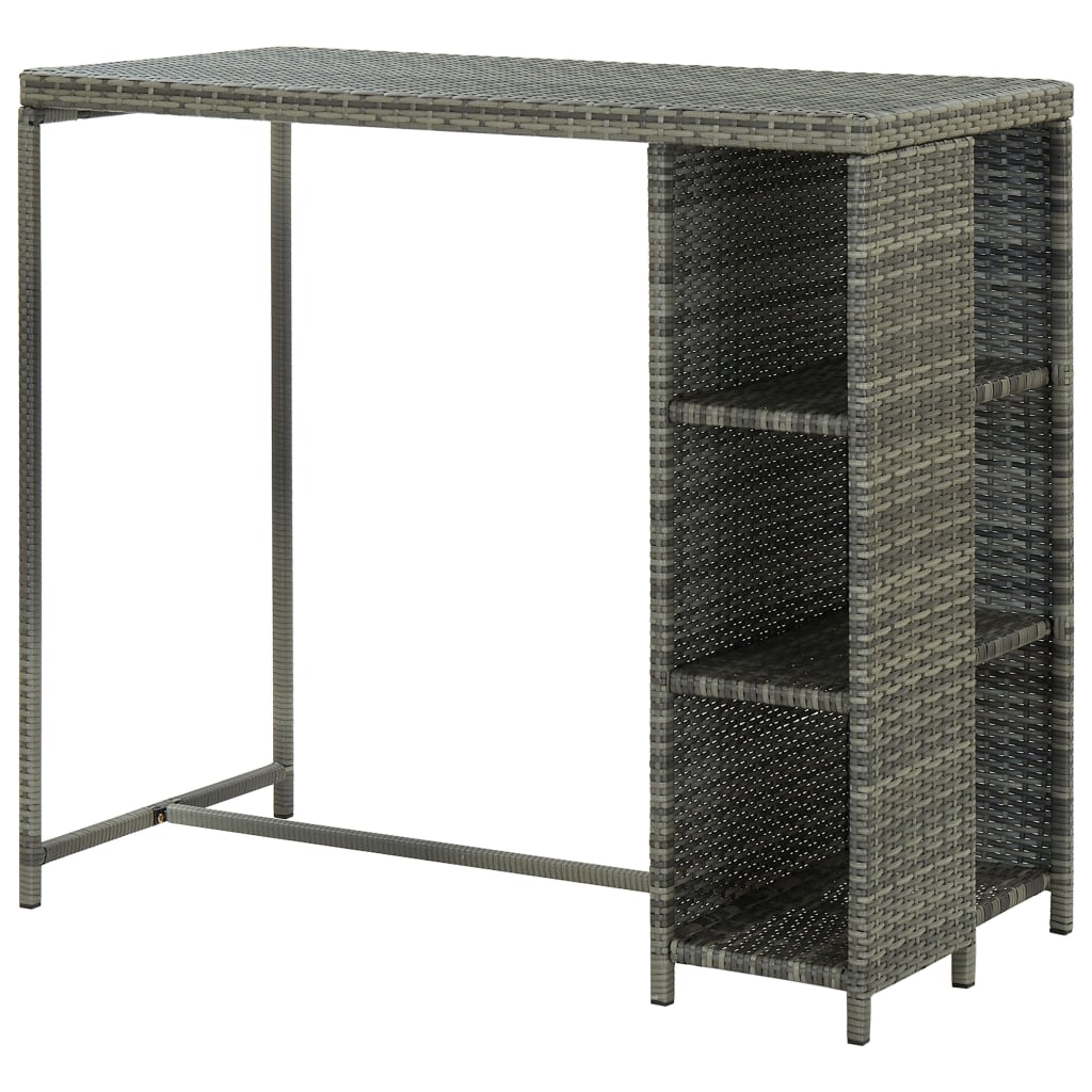 8720286146804_g_en_hd_3 vidaXL Bar Table with Storage Rack Grey 120x60x110 cm Poly Rattan - Image 4