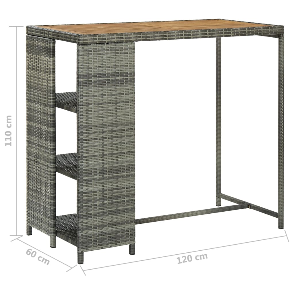 8720286146828_g_en_hd_6 vidaXL Bar Table with Storage Rack Grey 120x60x110 cm Poly Rattan - Image 7
