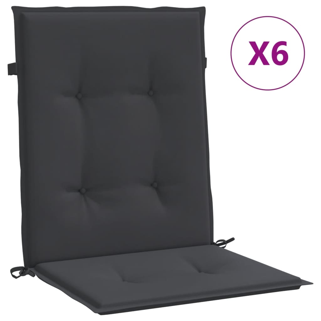 8720286148518_a_en_hd_1 vidaXL Garden Lowback Chair Cushions 6 pcs Black 100x50x3 cm Oxford Fabric - Image 2