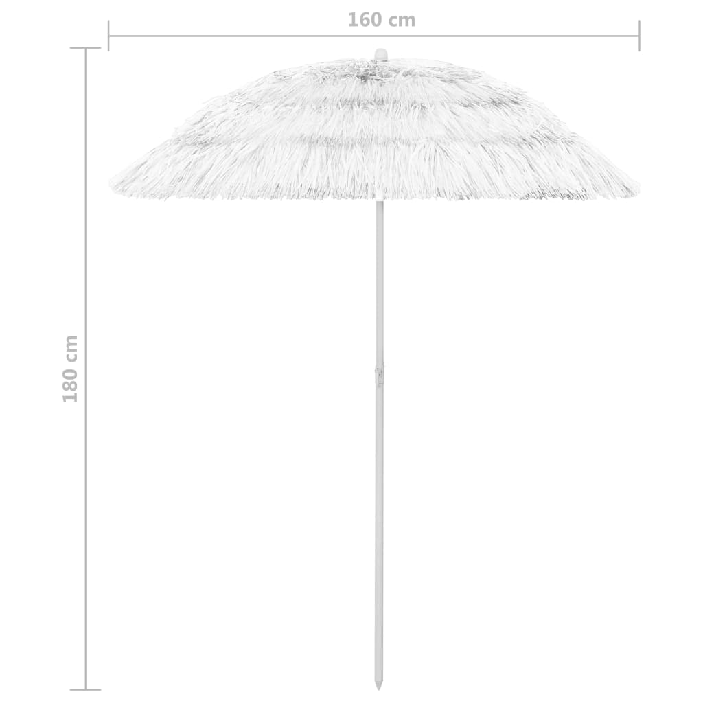 8720286149553_g_en_hd_7 vidaXL Hawaii Beach Parasol White 180 cm - Image 8
