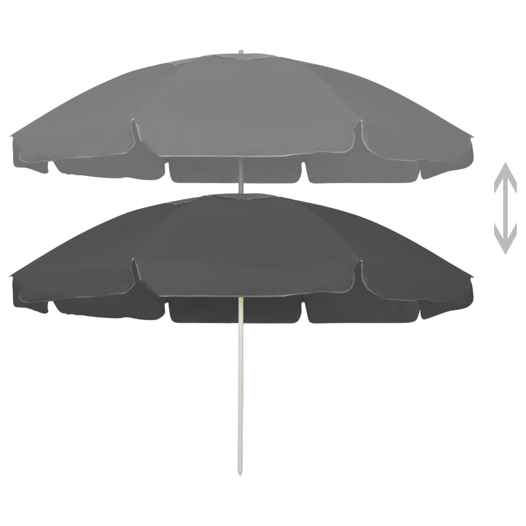 8720286149690_g_en_hd_1 vidaXL Beach Parasol Anthracite 240 cm - Image 2