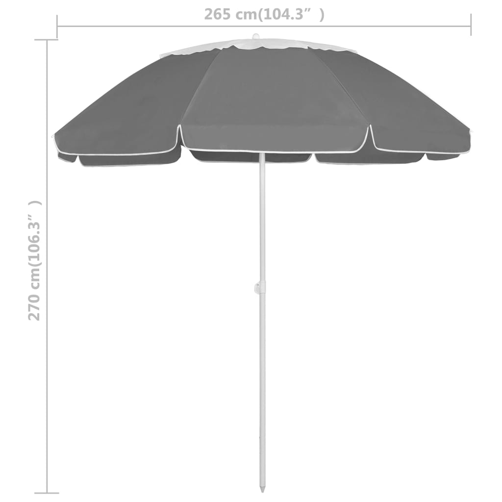 8720286149737_g_en_hd_6 vidaXL Beach Parasol Anthracite 300 cm - Image 7