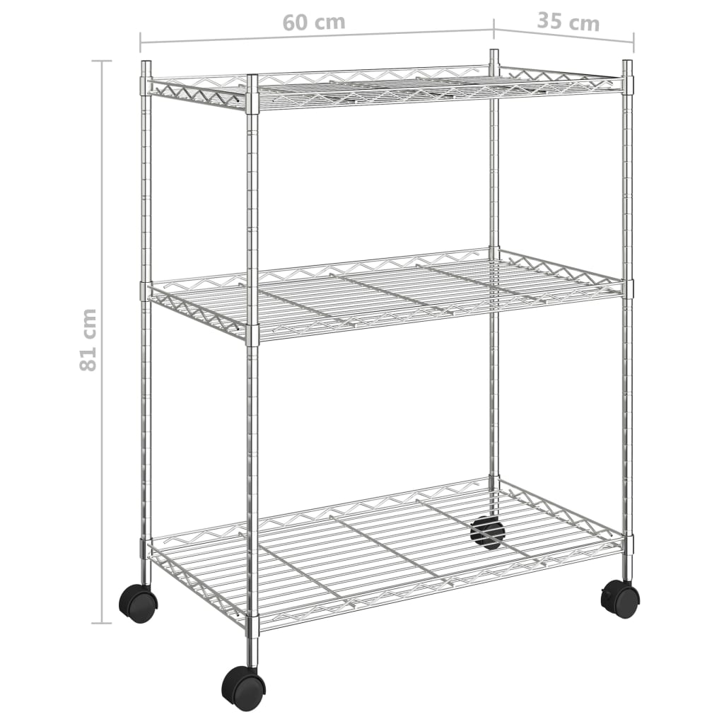8720286151020_g_en_hd_5 vidaXL 3-Tier Storage Rack with Wheels 60x35x81 cm Chrome 150 kg - Image 7