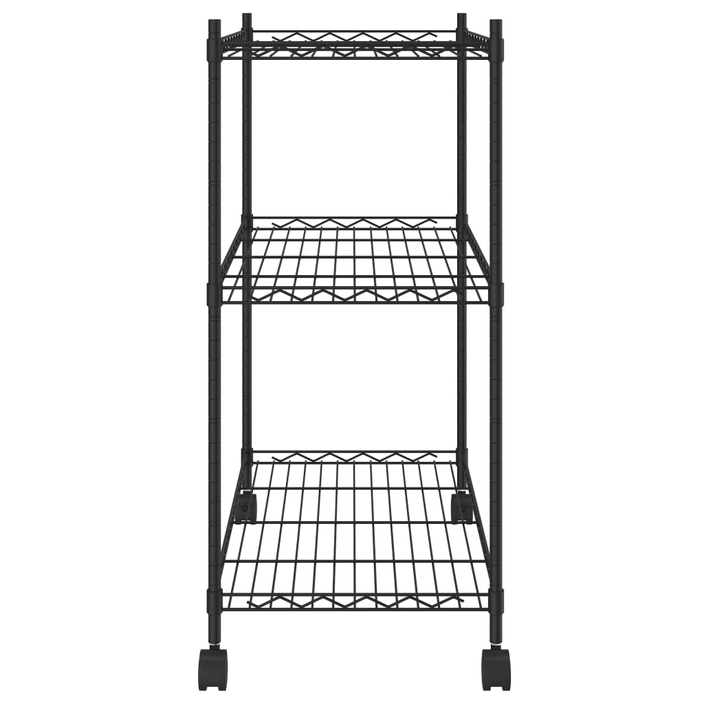 8720286151037_g_en_hd_2 vidaXL 3-Tier Storage Rack with Wheels 60x35x81 cm Black 150 kg - Image 4