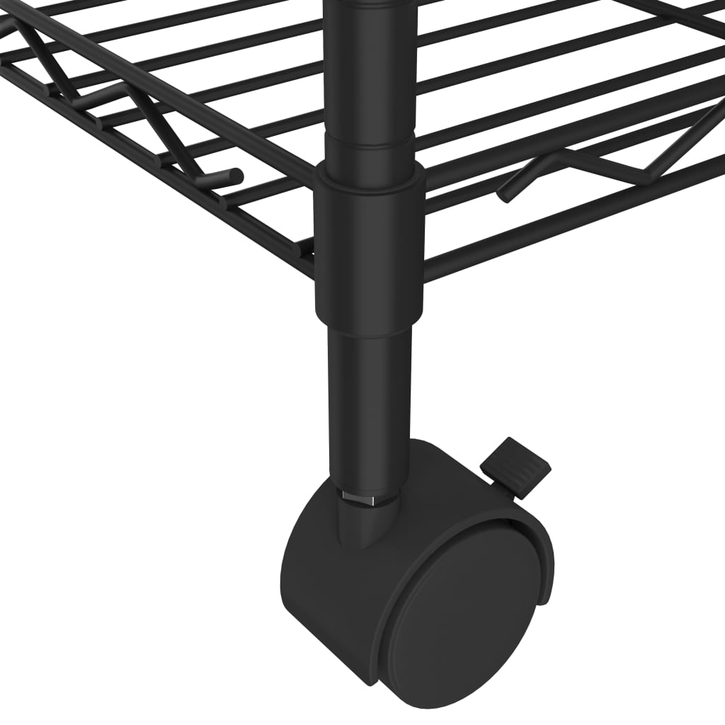 8720286151037_g_en_hd_4 vidaXL 3-Tier Storage Rack with Wheels 60x35x81 cm Black 150 kg - Image 6