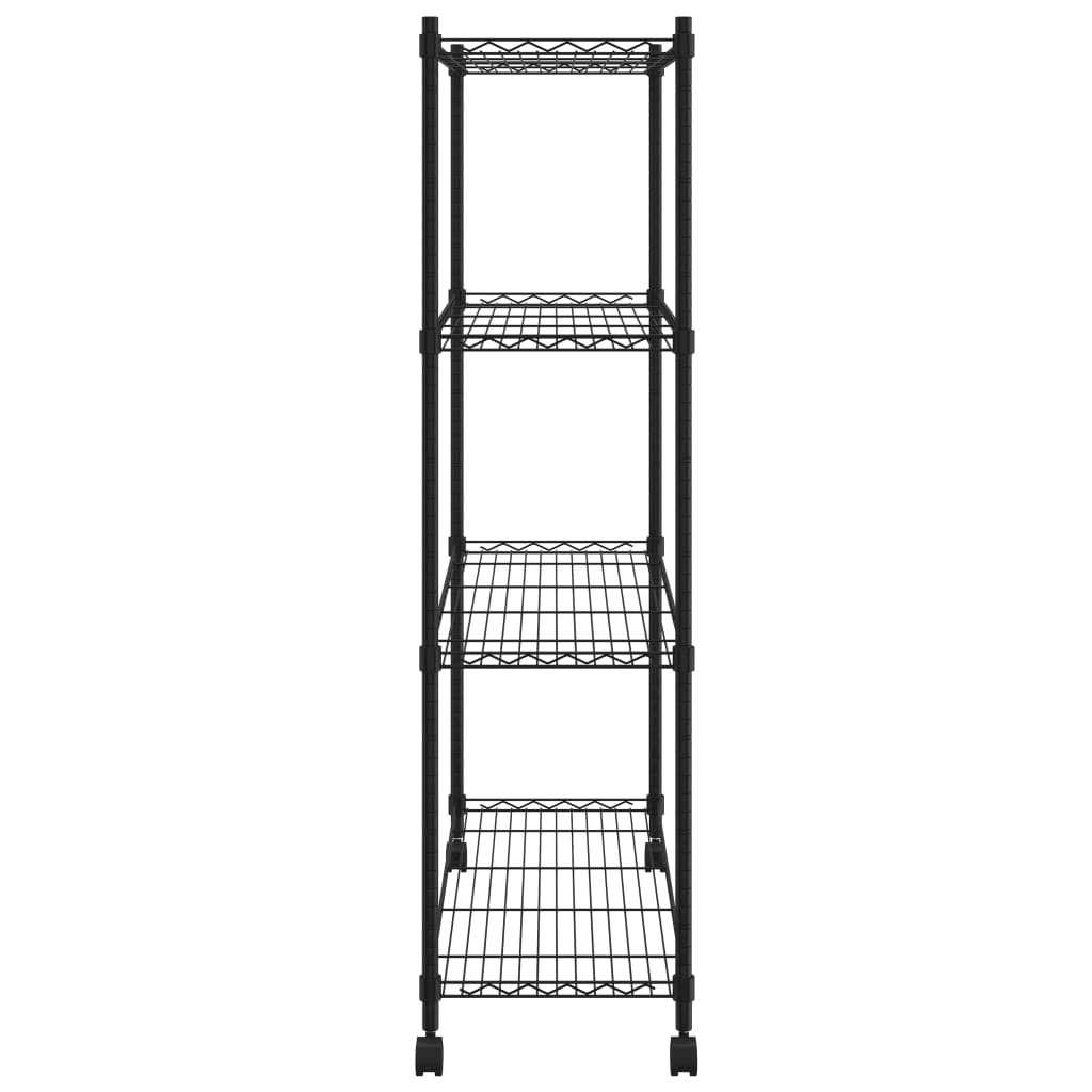 8720286151051_g_en_hd_2 vidaXL 4-Tier Storage Shelf with Wheels 90x35x142 cm Black 200 kg - Image 4
