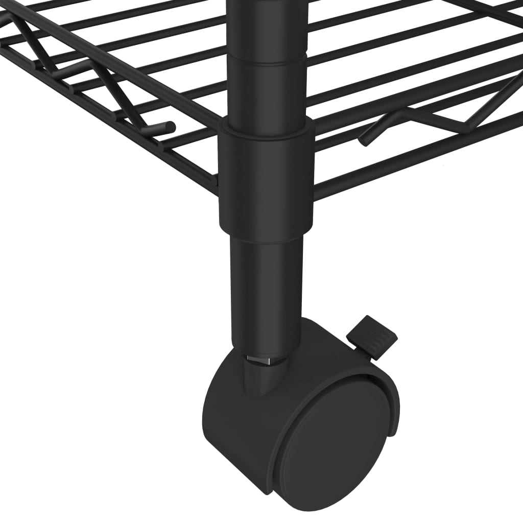 8720286151051_g_en_hd_4 vidaXL 4-Tier Storage Shelf with Wheels 90x35x142 cm Black 200 kg - Image 6