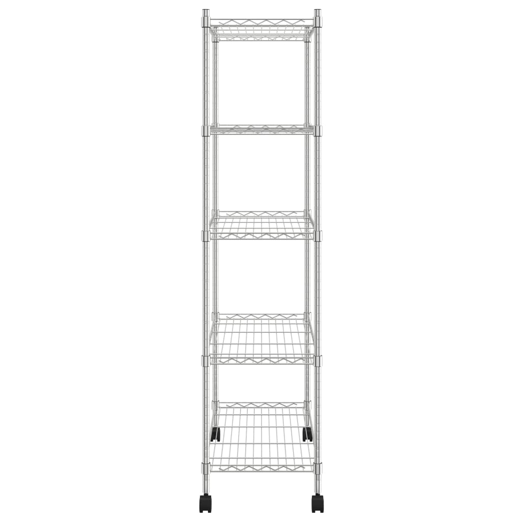 8720286151068_g_en_hd_2 vidaXL 5-Tier Storage Shelf with Wheels 75x35x155 cm Chrome 250 kg - Image 4