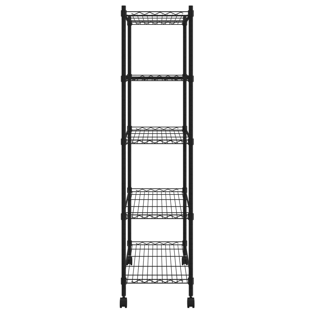 8720286151075_g_en_hd_2 vidaXL 5-Tier Storage Shelf with Wheels 75x35x155 cm Black 250 kg - Image 4